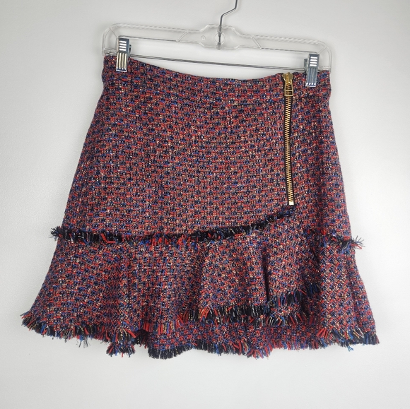 Veronica Beard Dresses & Skirts - Veronica Beard Tweed Mini Skirt Red Blue Gold Size 4